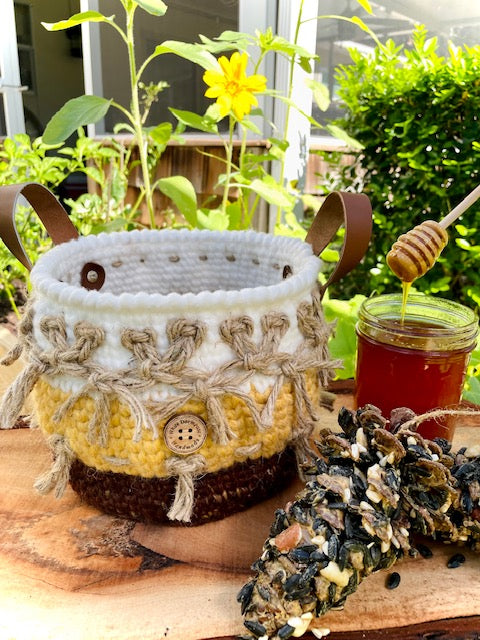 Peanut Butter & Pine Cone Crochet Basket