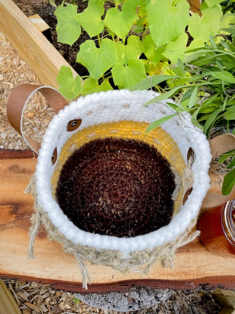 Peanut Butter & Pine Cone Crochet Basket