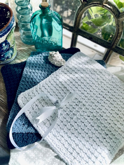 Nautical Blue Crochet Dishcloths