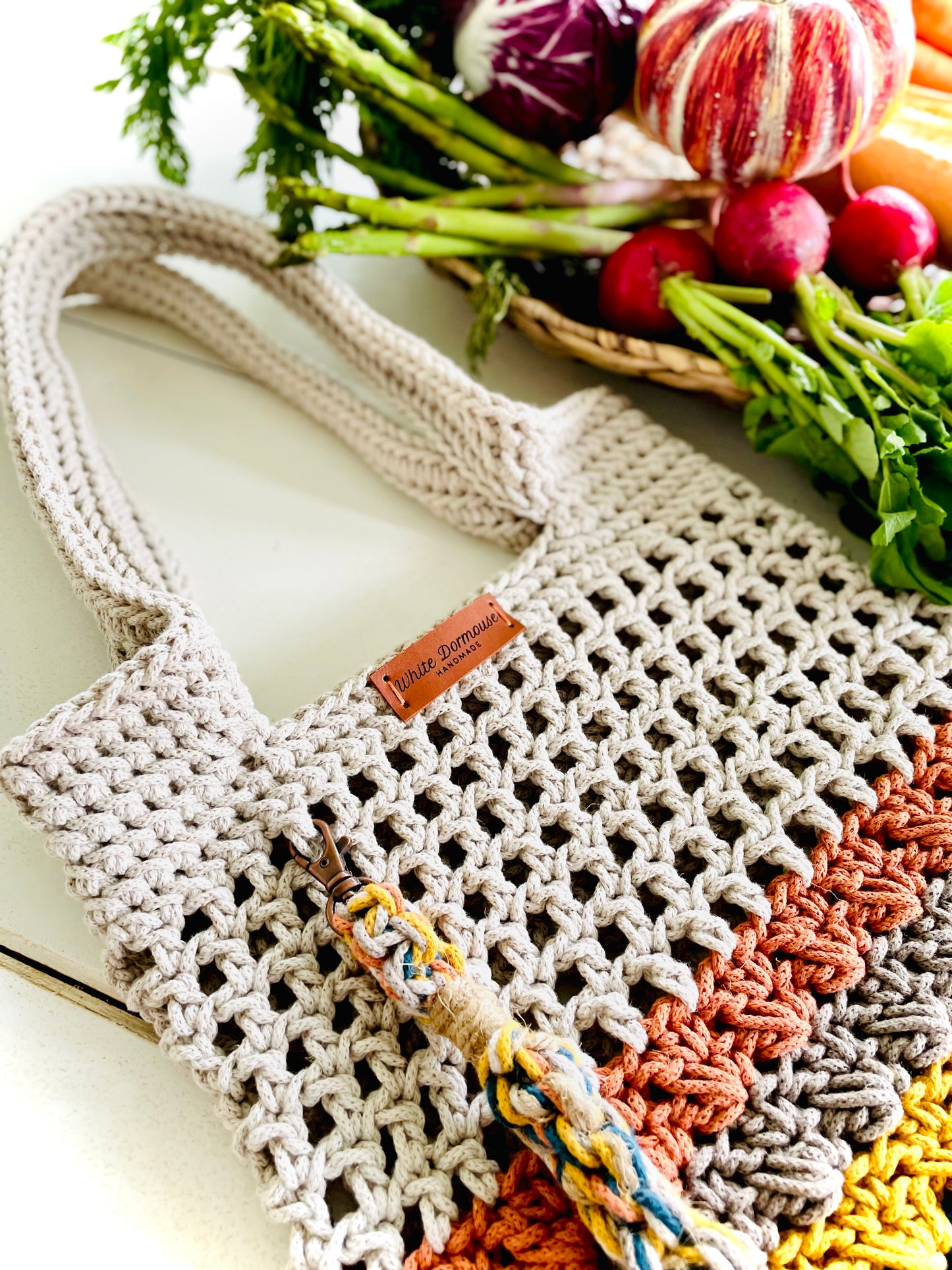 Harvest Macrame Tote Bag