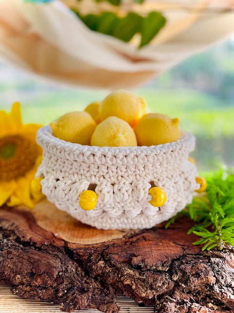 Crochet Lemon Market Basket