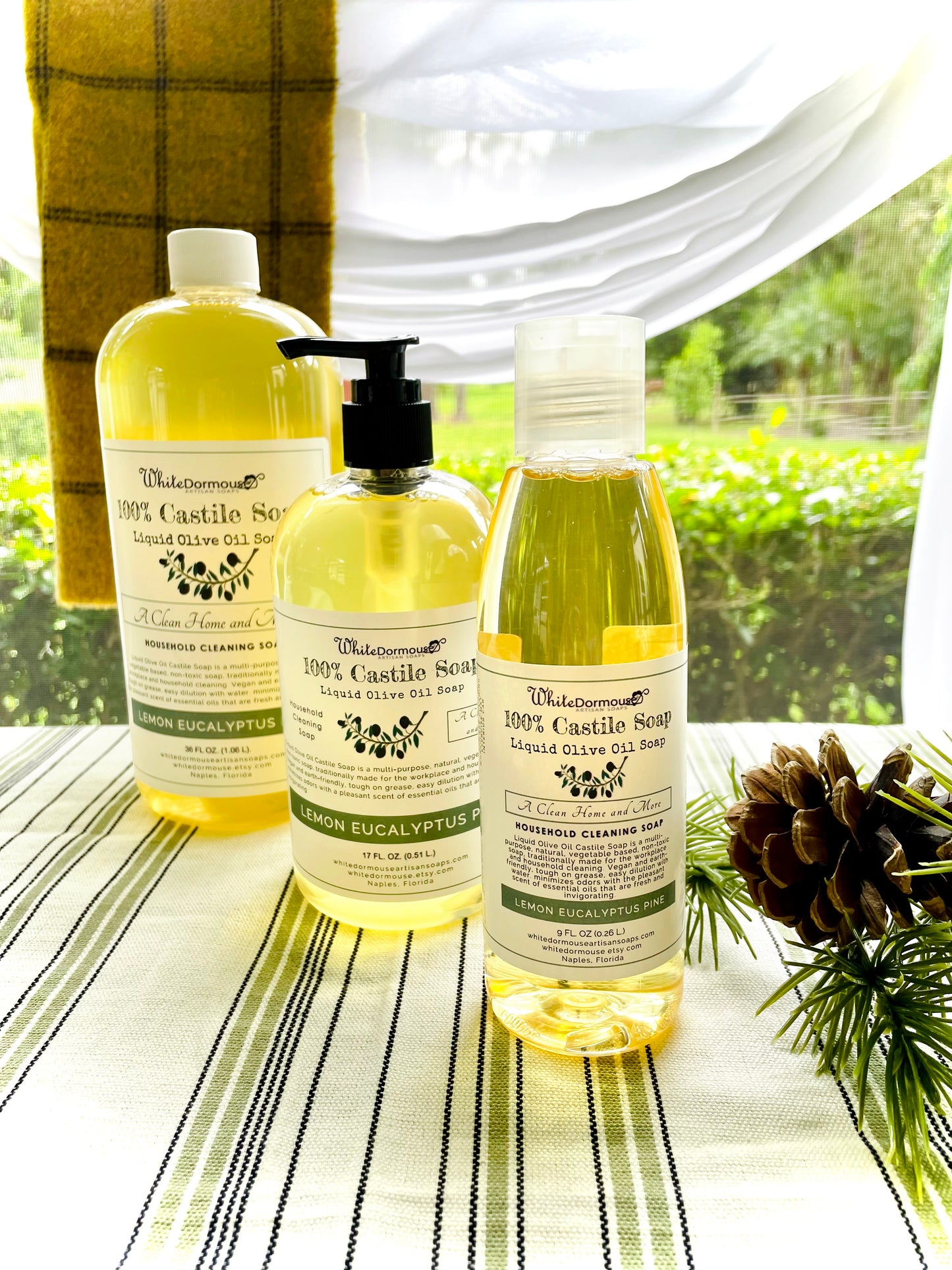 100% Castile Soap Liquid Olive Oil Soap Lemon Eucalyptus Pine