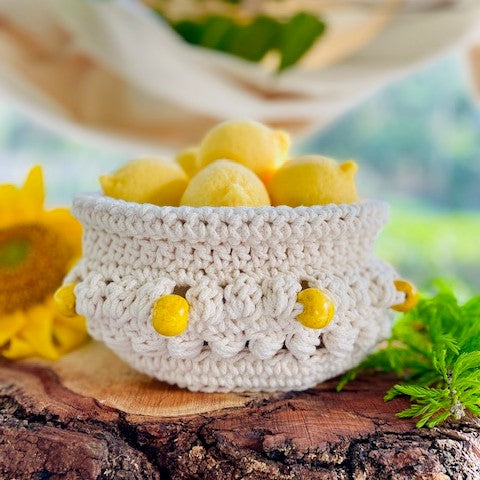 Crochet Lemon Market Basket