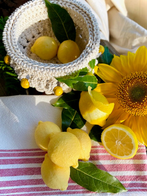 Crochet Lemon Market Basket