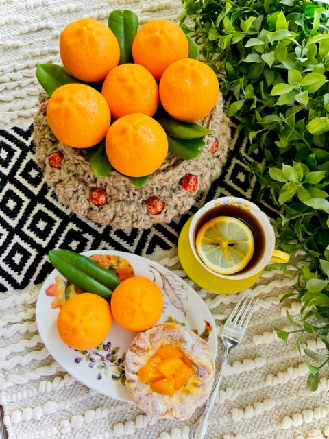 Crochet Tangerine Market Basket